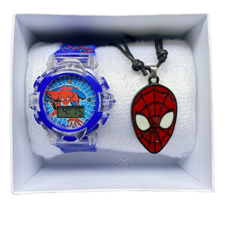 conjunto 3 pçs Relógio infantil menino digital homem Aranha musical com LED presente em Oferta na Shopee