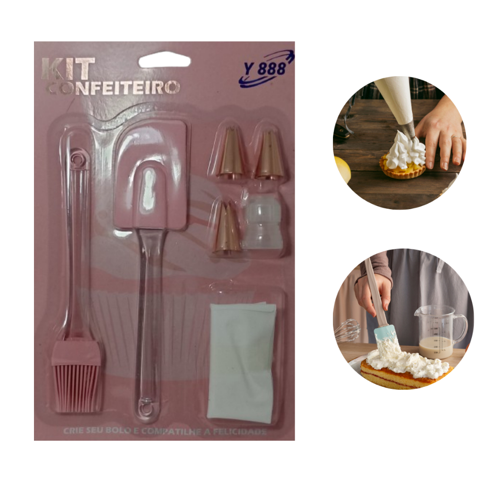 kit confeiteiro bisnaga saco reutilizavél C/4 bicos para decoração de bolos