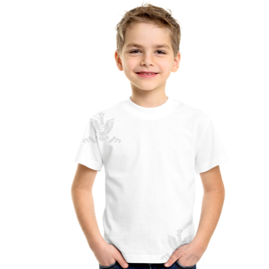 camisa infantil branca 100% poliester infantil menino menina