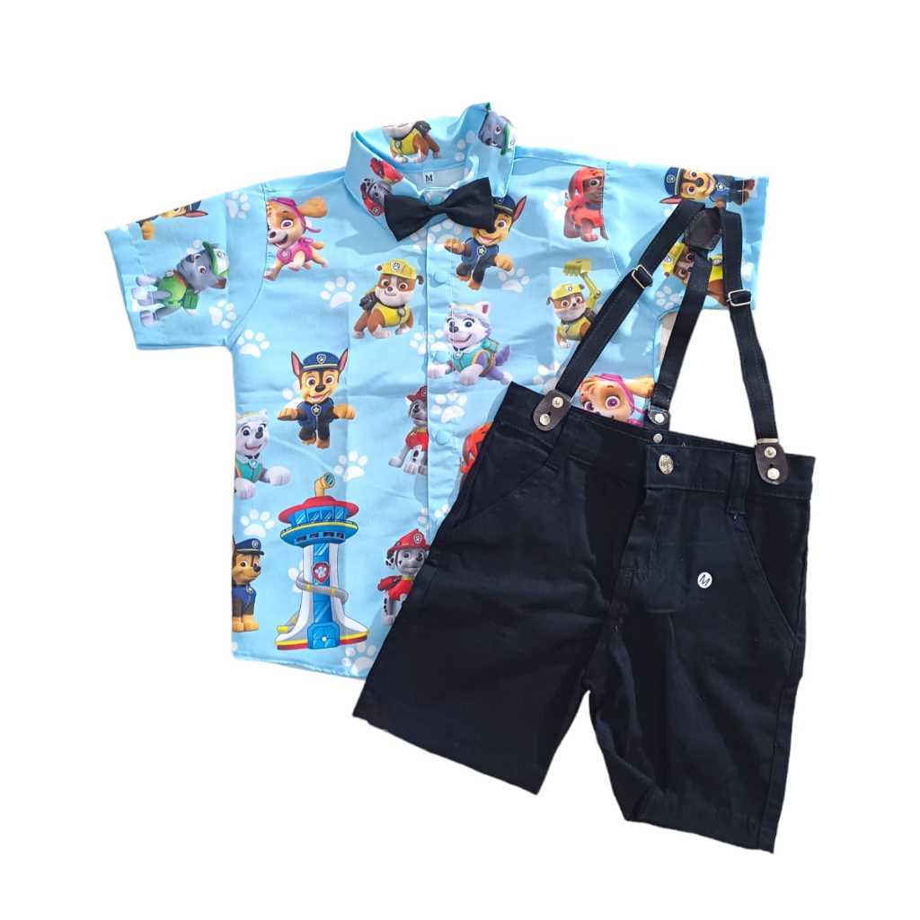 Conjunto Suspensório Temático PATRULHA Aniversários e Festas.