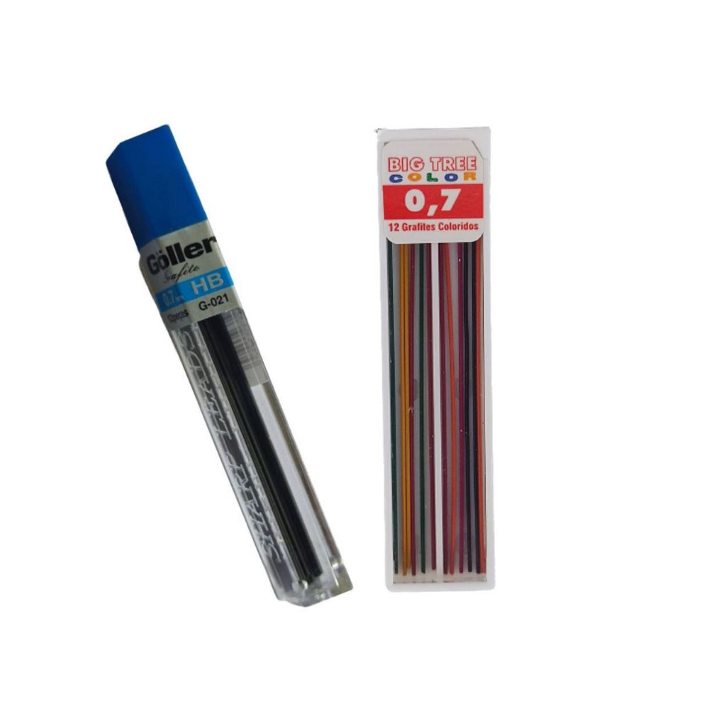 Kit Grafite Colorida Mais Grafite Preta 0.7 mm Para Lapiseira em Oferta na Shopee