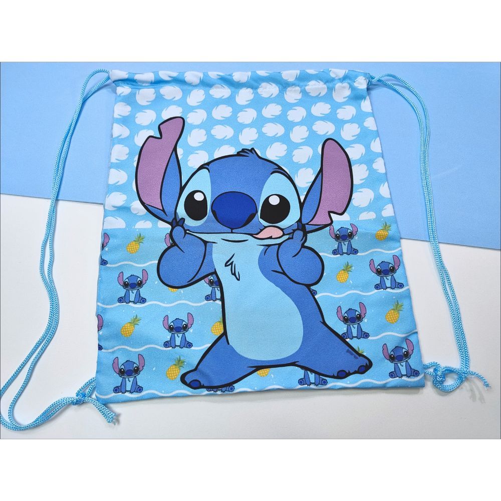 Mochila, Mochila Saco, Mochila infantil, Mochilinha Stitch 25x30 cm