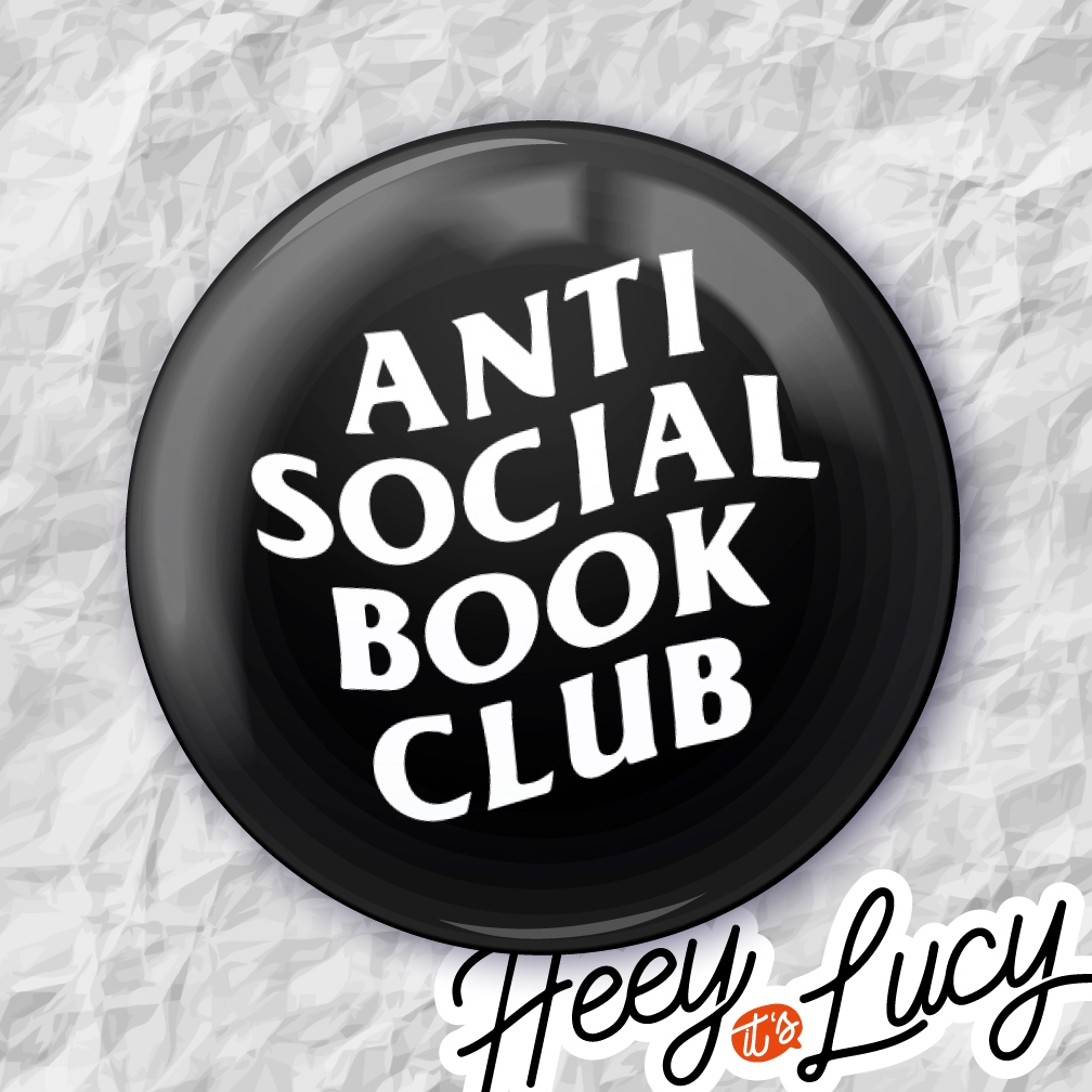 Botton Anti Social Book Club - Broche Alfinete 3,8 ou 4,4 cm