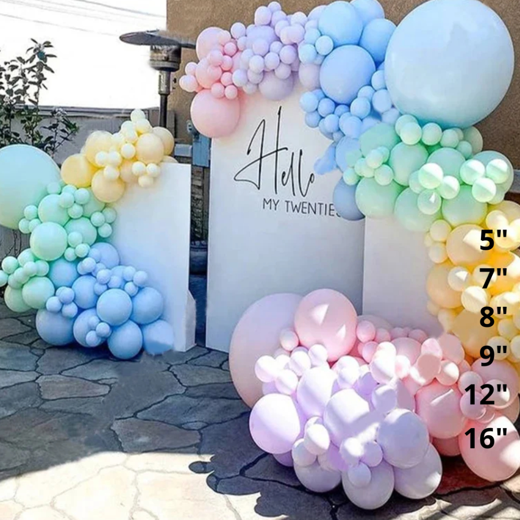 Kit de Balões Candy Sortidos (5", 7", 8", 9", 12", 16")  | Cores Pastel🌈