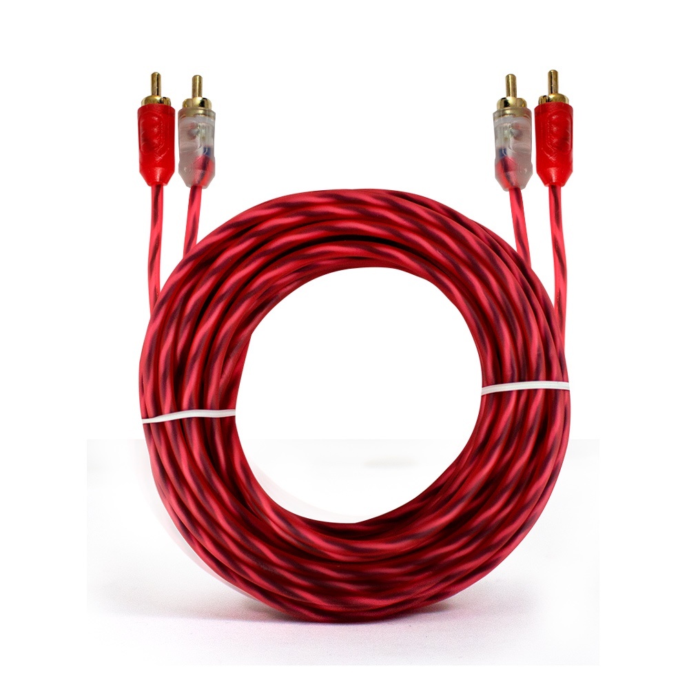 Cabo Rca 5 Metros Injetado Dupla Blindagem Som Automotivo