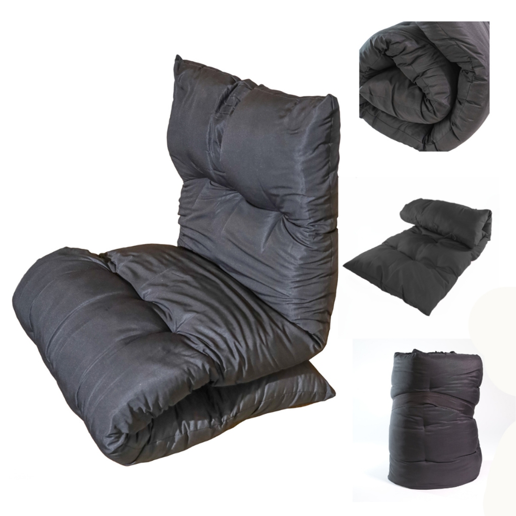 Almofada Futon Poltrona Chaise 60x170 Almofadão Pallet Sofá Futon Grandão Colchonete Cinza Chumbo