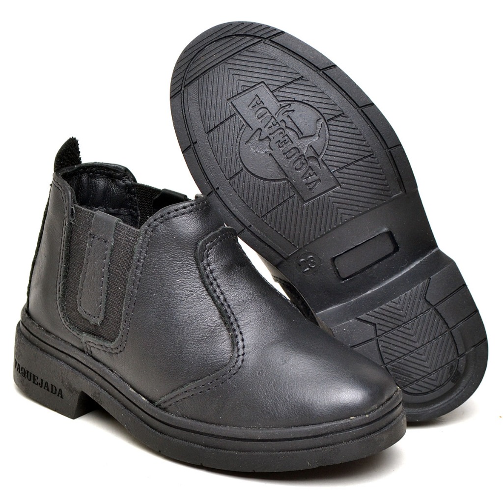 Botina Bota Infantil menino Menina de Couro de Criança Calçado com a sola de Borracha