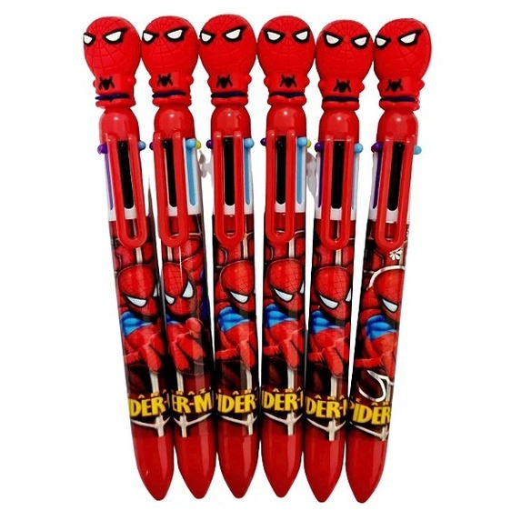Caneta 3D infantil de 6 cores +homem Aranha 6 em 1 caneta esferográfica papelaria/escritório/escola em Oferta na Shopee