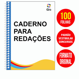 Caderno para Redações com 100 folhas e relação de temas anteriores modelo Enem em Oferta na Shopee