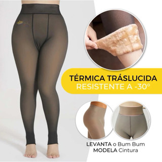 Meia Calça M/G/GG Feminina Térmica Translucida Forrada Por Dentro em Oferta na Shopee