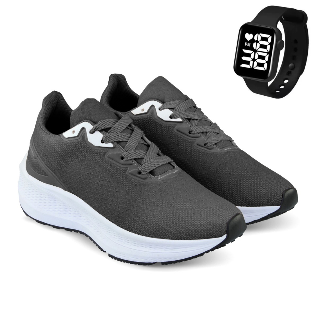 TENIS MASCULINO + RELOGIO DIGITAL kit com tenis masculino mais relogio digital tenis pra academia cross fit treinamento