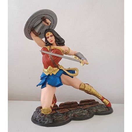 Mulher Maravilha DC Liga da Justiça 25cm e 27cm Boneco de Ação Super Heróis Figura de Ação Topo de Bolo Estátua