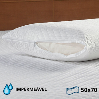 Kit 2 Capas Travesseiro Matelado Impermeável Zíper Branco PROMOÇÃO em Oferta na Shopee