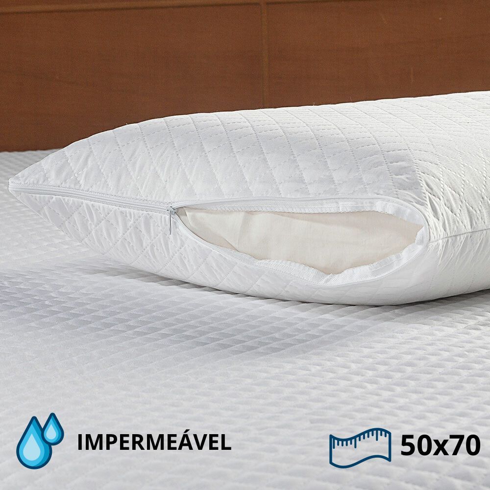 Kit 4 Capas Travesseiro Matelado Impermeável Branco em Oferta na Shopee