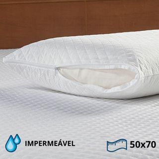 Kit 4 Capas Travesseiro Matelado Impermeável Branco em Oferta na Shopee