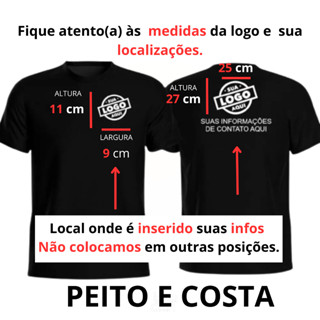 Kit 10 Camiseta Personalizada Na Frente Com Sua Logo Ou Estampa Preferida 100% Algodão