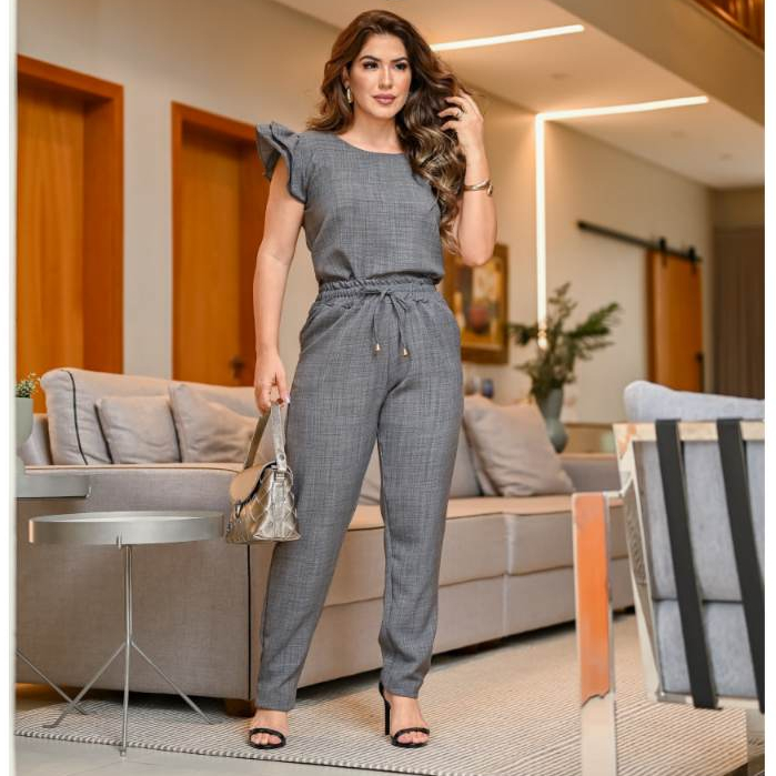 Conjunto Feminino Scrub Casual Sofisticado Social De Blusa Calça em Linho De Algodão Cores Verão 2024 Roupa Feminina Festa Uniforme Barata Promoção Oferta Exclusiva