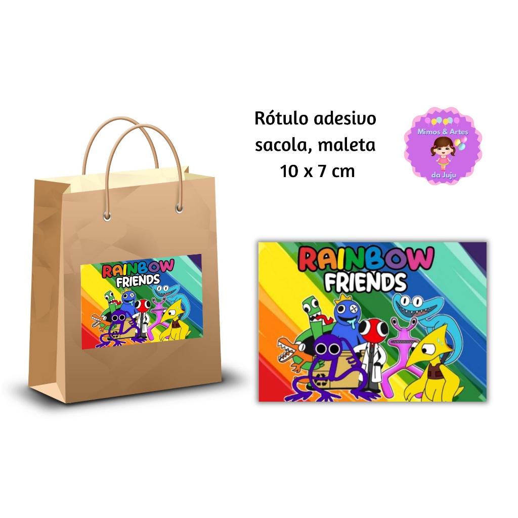 Kit 30 Rótulos adesivos para sacola maleta maletinha Rainbow Friends
