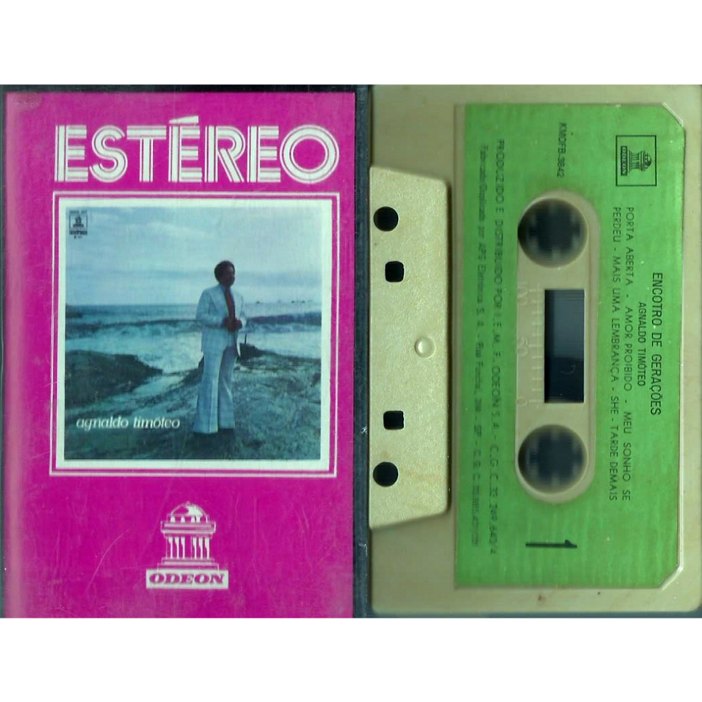 Fita Cassete / K7 Original: Agnaldo Timóteo - Encontro De Gerações (Charles Aznavour, Márcio Greyck, Mario Lago, Vicente Celestino, Paulo Debétio, Roberto Martins, MPB)