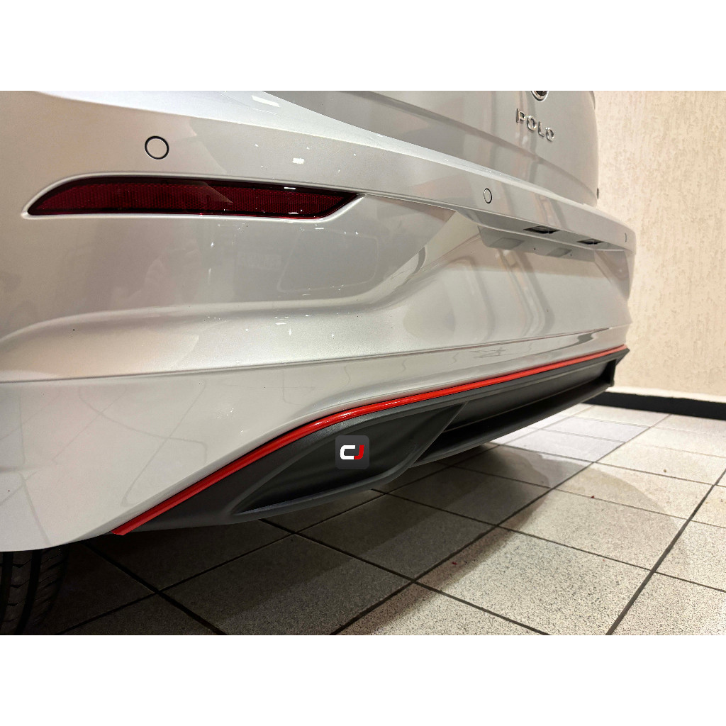 Friso Aplique Parachoque Traseiro Vermelho Polo 2023+ em Oferta na Shopee