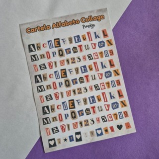 Cartelas de Adesivo - Alfabeto Collage em Oferta na Shopee