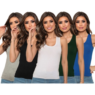 Kit 5 Blusa Regata Nadador Feminino Lote Alta Qualidade em Oferta na Shopee