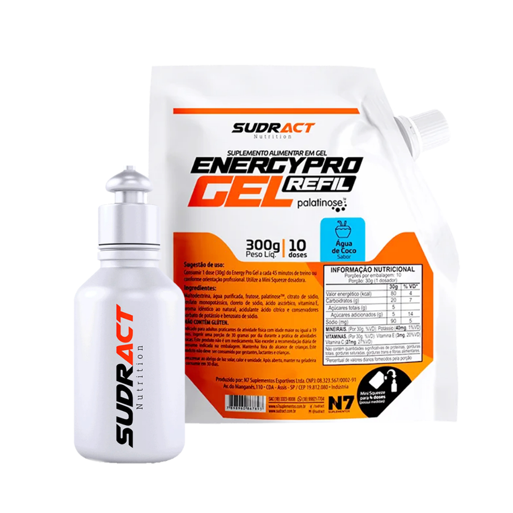 Energy Pro Gel Refil 300g + Mini Squeeze 100ml - Sudract Nutrition - Gel de Carboidrato (Pedal/Endurance/Bike)