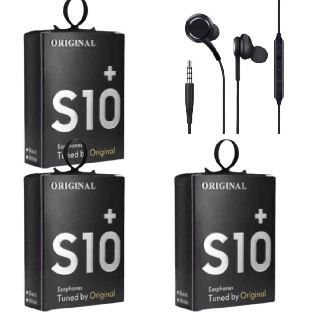KIT 3/5/10 PACOTES Fone com Microfone S10 +/S 8  Intra Auricular Earphones em Oferta na Shopee