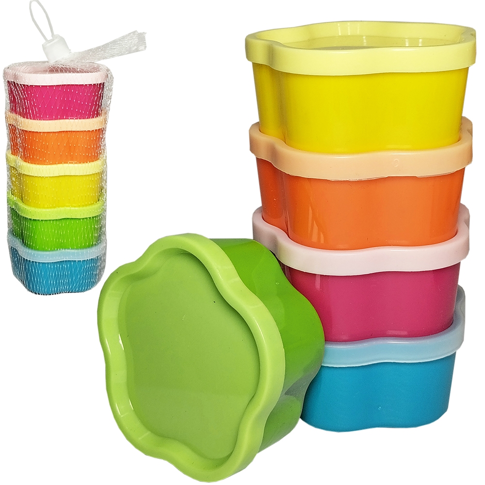 Conjunto com 5 Mini Potes para papinha/Pequenas Porções com Tampa plástico Coloridos