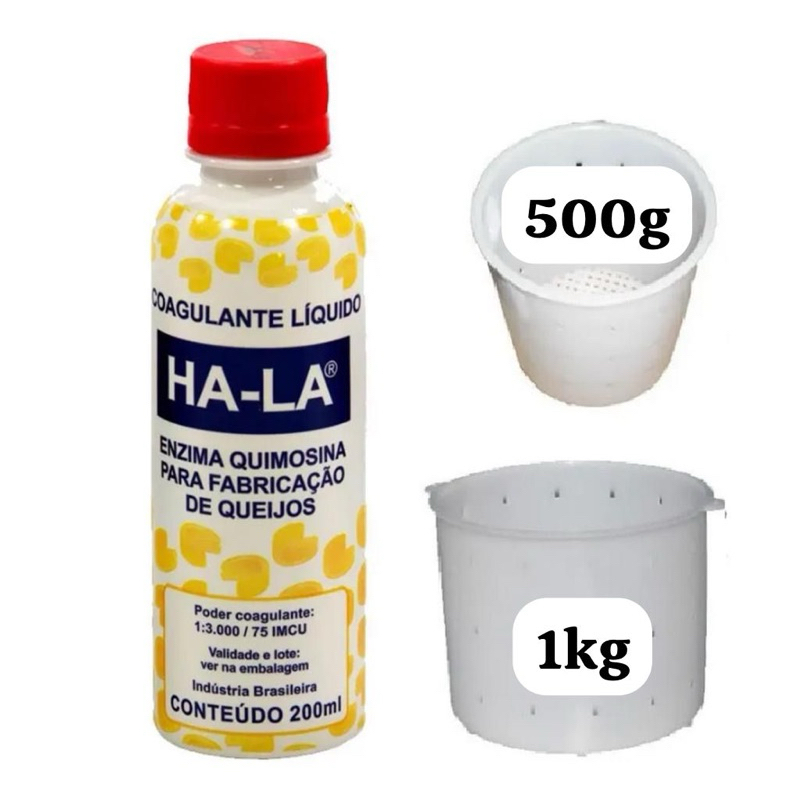 Coalho Líquido Ha-La Queijo  + 1 Forma de 1KG mais 1 forma 500g em Oferta na Shopee