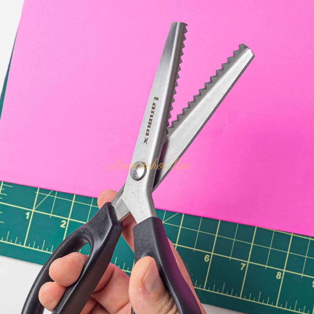 Tesoura de Picotar Zig Zag Escalope Tecido Papel Eva Artesanato