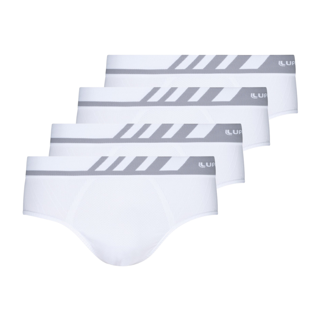 Kit 4 Cuecas Masculina Slip Lupo Microfibra Adulto Sem Costura Original Branca 691-002