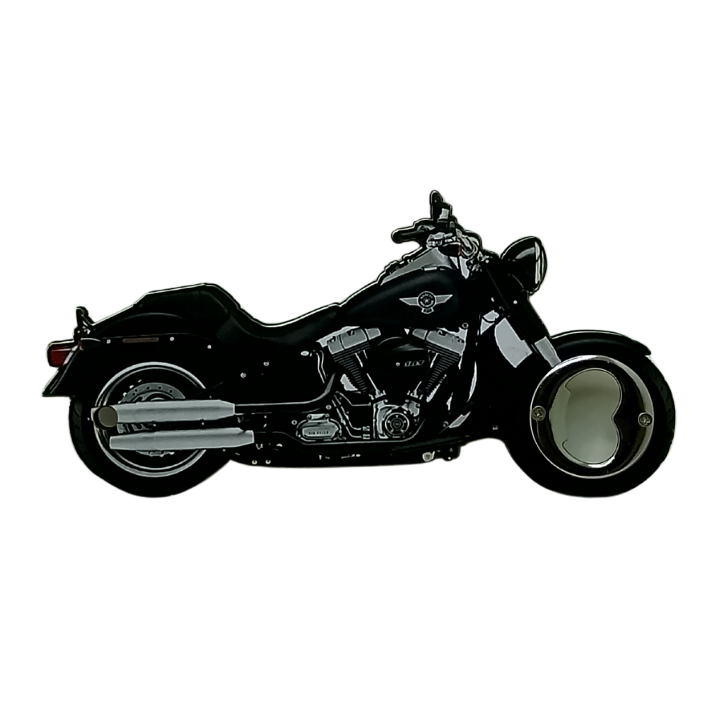 Abridor De Garrafas Portátil com Imã para Reter Tampinha temático colecionável modelo moto Roader