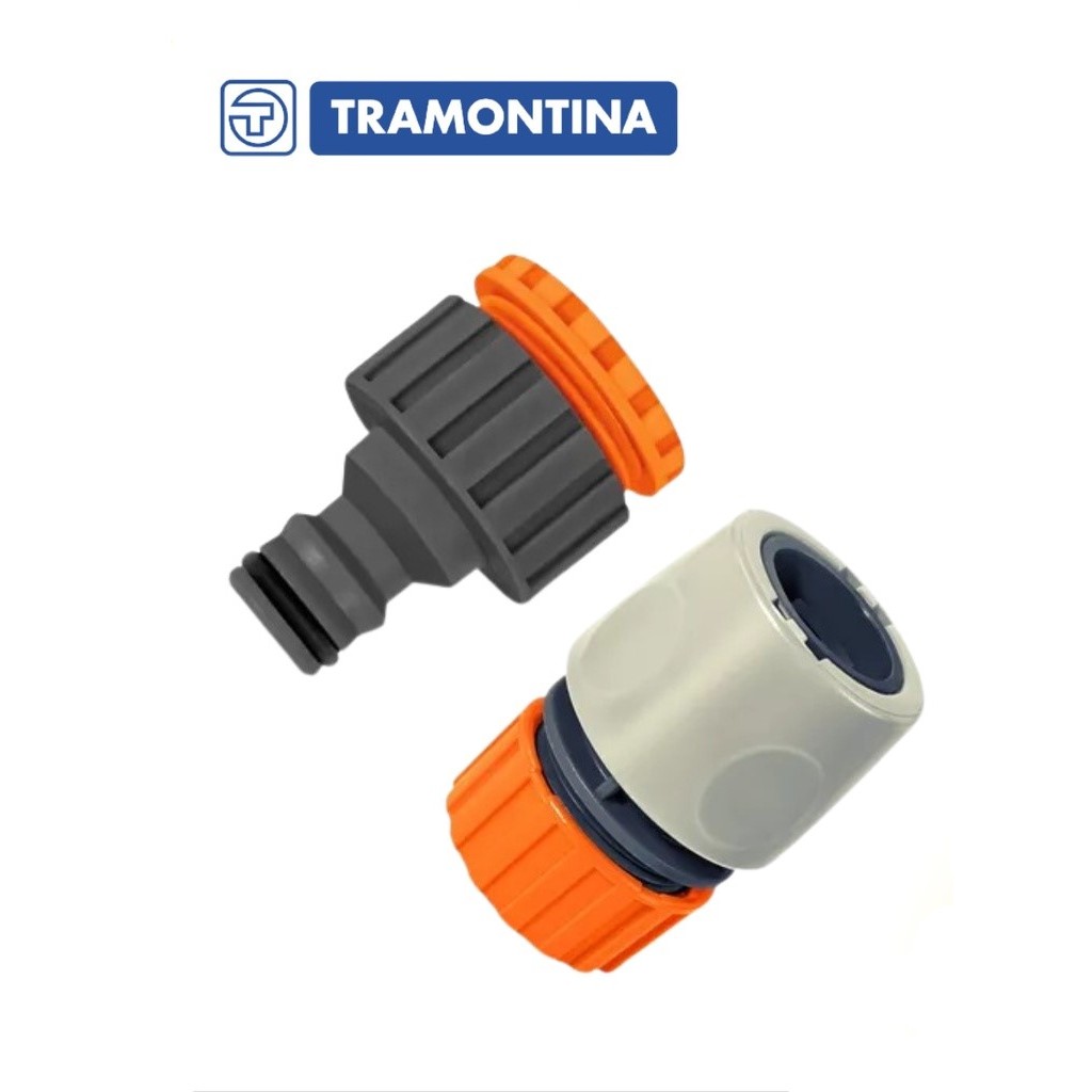 Engate Rápido Macho e Femea 1/2"- 3/4' - Com Adaptador Para Mangueira 1/2 Tramontina