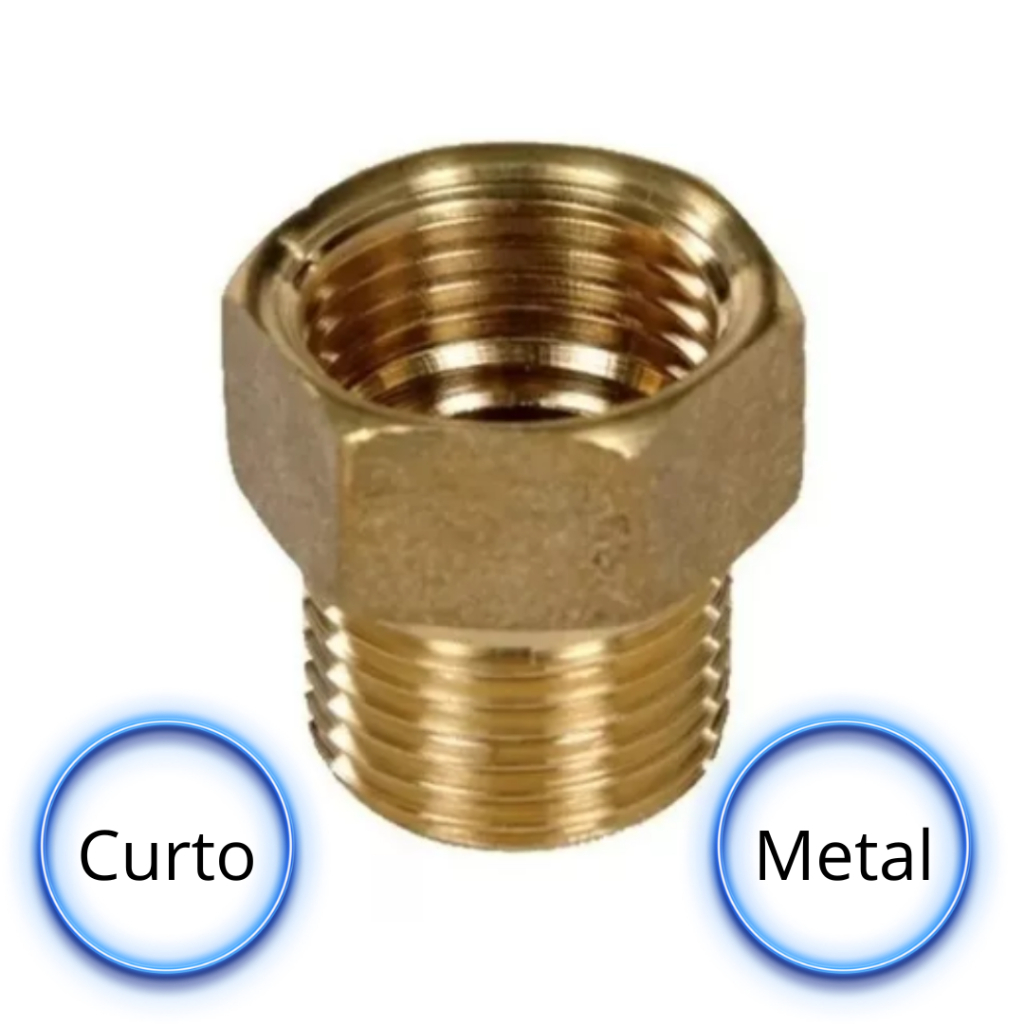 Aumento Extensor Prolongador Curto Rosca 1/2 Metal Dourado em Oferta na Shopee