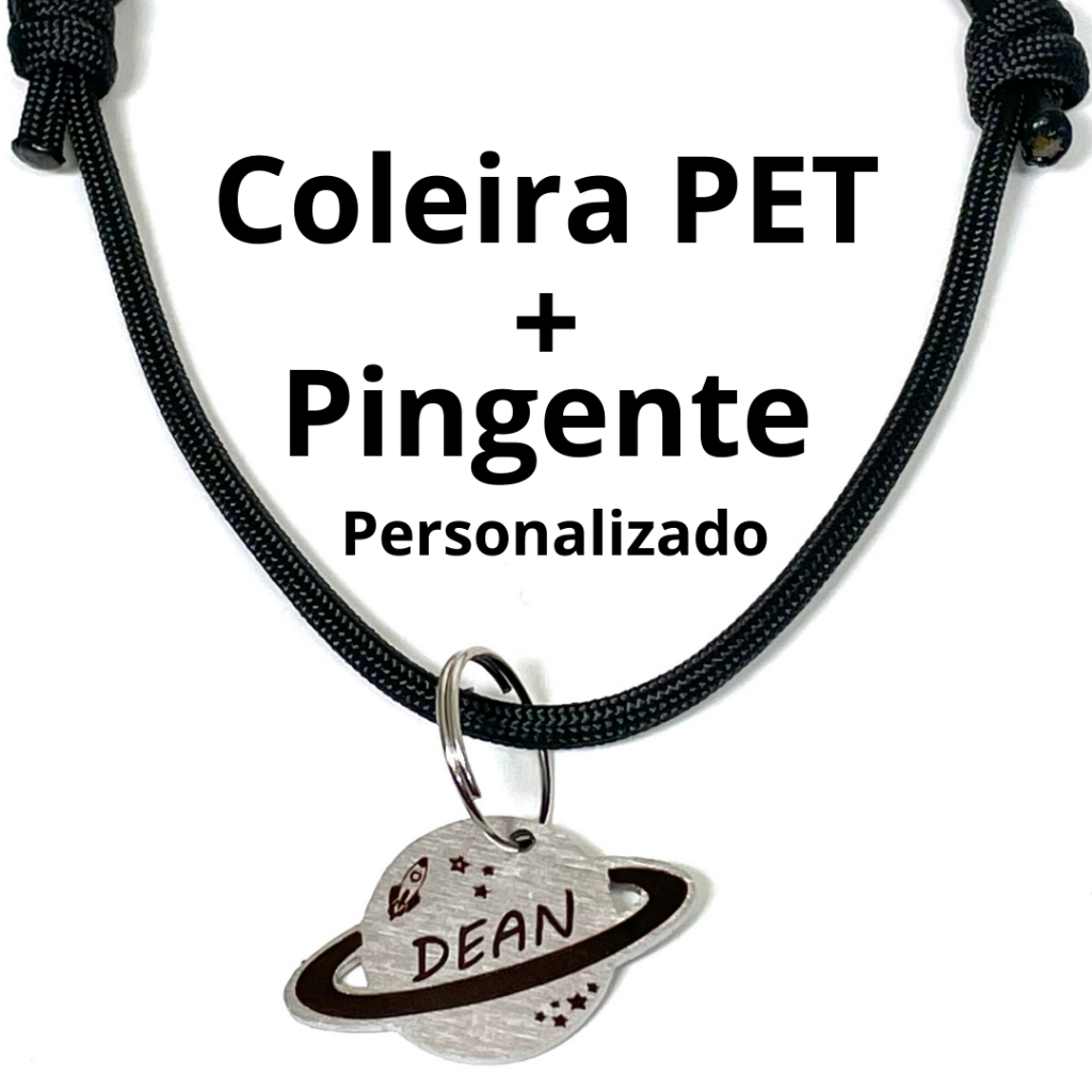 Coleira Gato Identificação Pet Plaquinha Colar para Cachorro