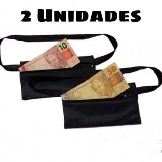 2 Doleiras Tipo Viajante Porta Celular Secreto Porta Dinheiro Seguro Porta Money Cor Preto em Oferta na Shopee
