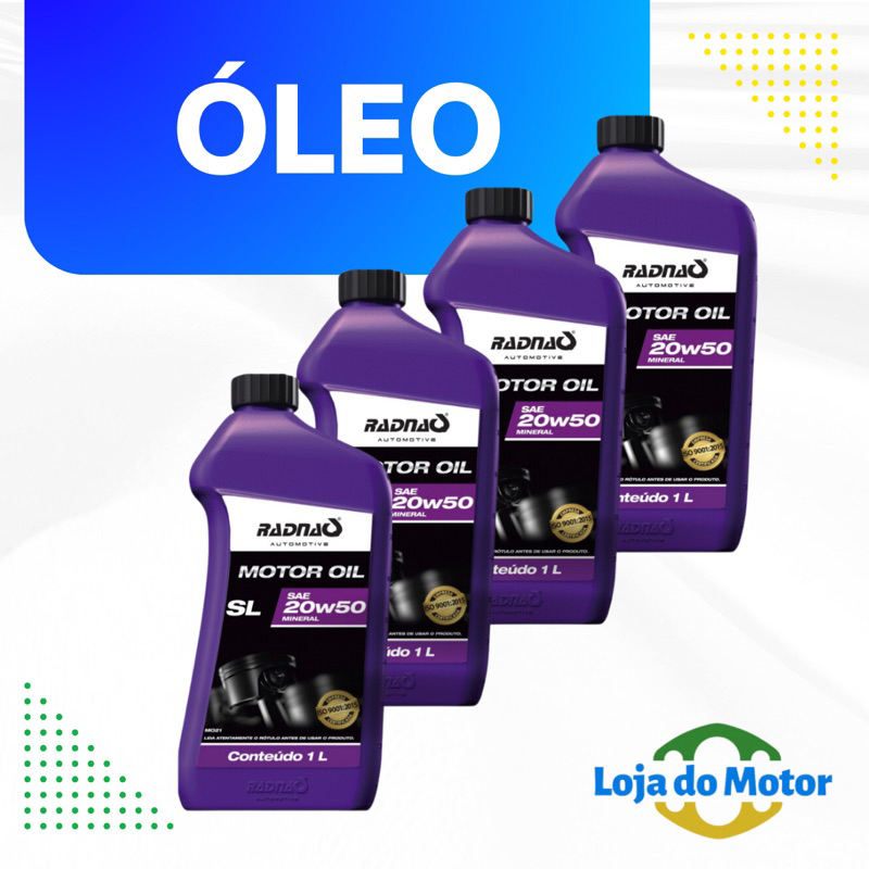 4 litros de óleo lubrificante motor 20w50 mineral Radnaq em Oferta na Shopee