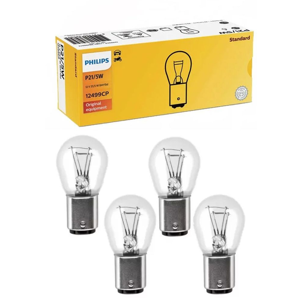 Kit Lampada 2 polos P21/5W Lanterna traseira, luz de freio Original PHILIPS 4 (quatro) unidades em Oferta na Shopee