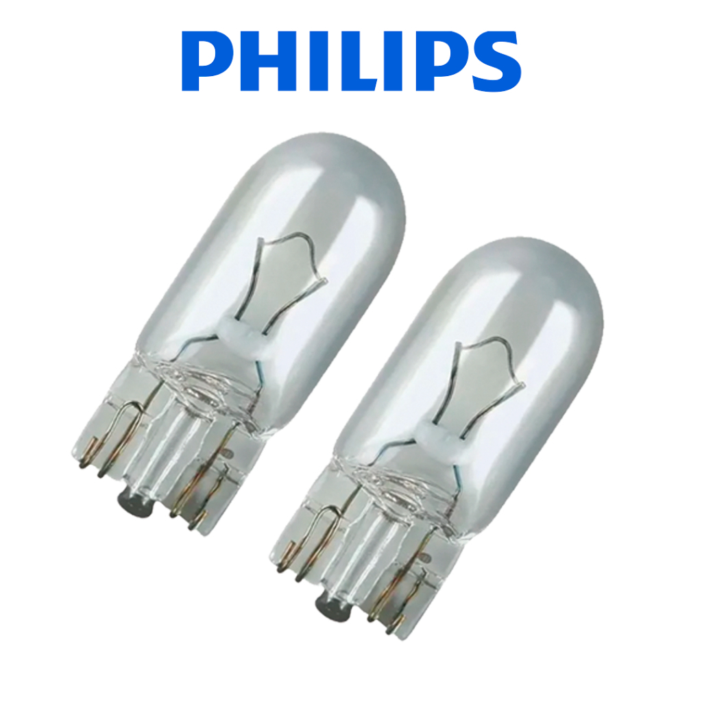 Par Lampada p/ farolete Original T10 - 12V 5w - Philips em Oferta na Shopee
