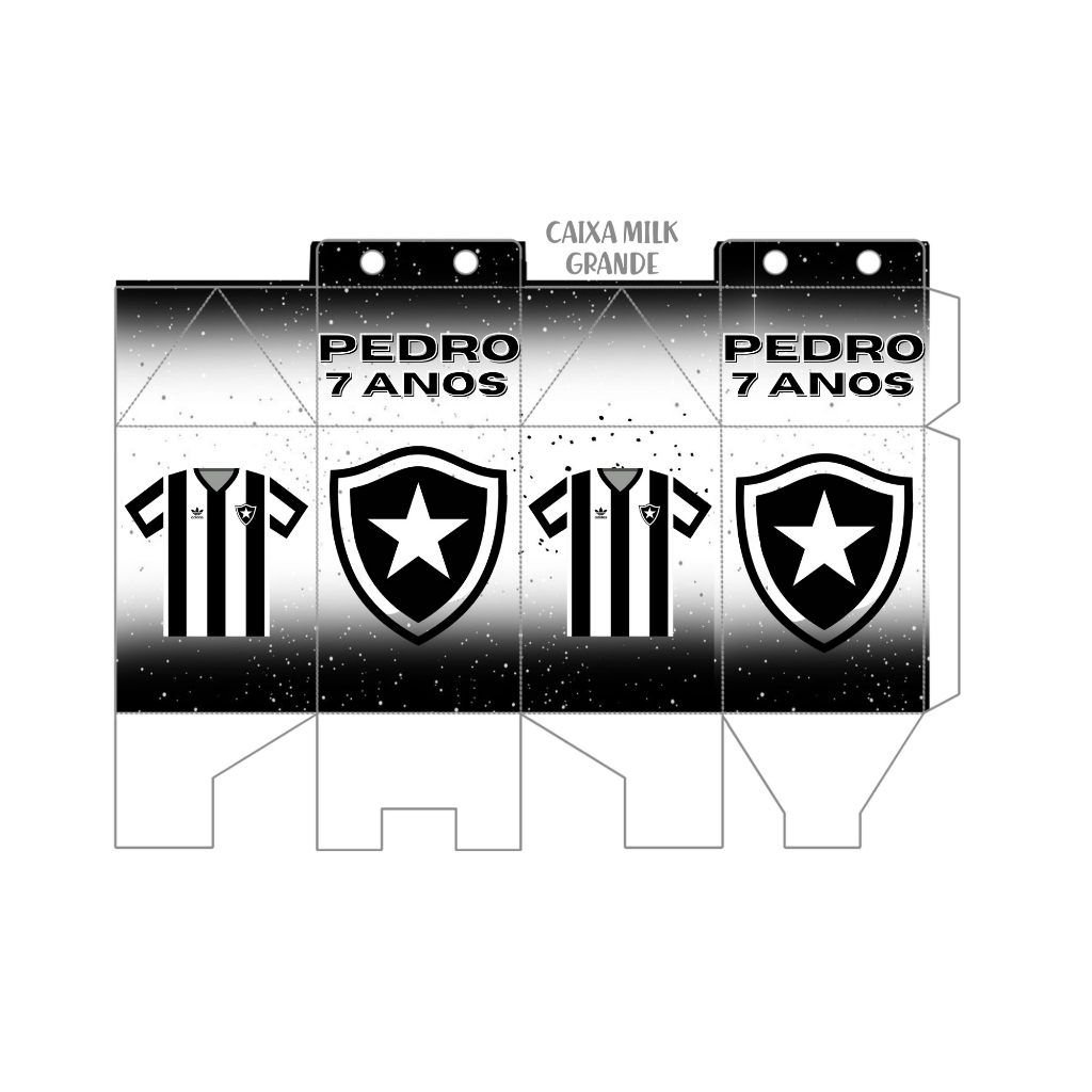 Kit 10 Unid. Caixa Milk - Tema botafogo - Personalizados de Qualquer Tema - Lembrancinhas - Festa Infantil - Arte Impressa - Papel Glossy