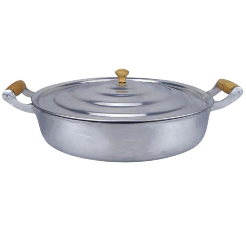 Frigideira Super Grande N 40 De Alumínio 9,3 Litros Batido Para Restaurante Hotel Fogão a Lenha Panela