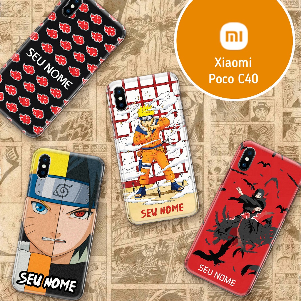 Capa Capinha - Xiaomi Poco C40 - Naruto Anime Personalizada com Nome
