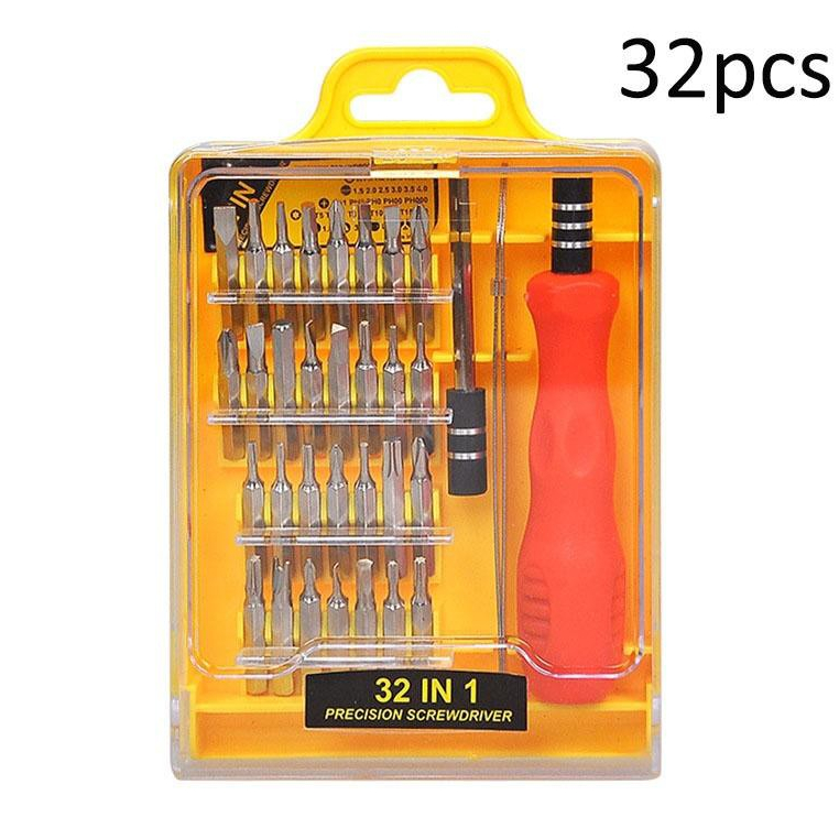 Kit Jogo Chave Precisão 32 em 1 Philips Fenda Hex Torx Triângulo Estrela Ferramenta