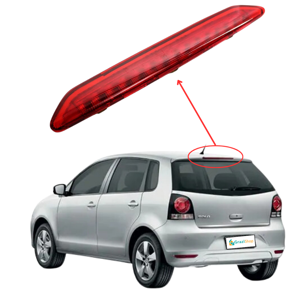 Terceira Luz de Freio Break Light VW Polo Hatch 2002 a 2015 LED Top