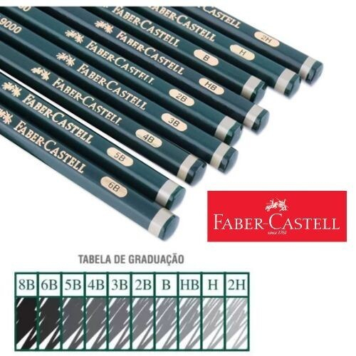 Imagem KIT 4 UND LAPIS DE DESENHO 2B/4B/6B/8B PROFISSIONAL GRAFITE FABER-CASTELL