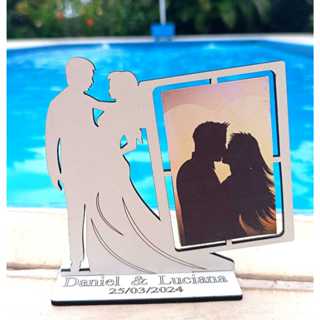 10 Centro De Mesa Lembrancinhas Casamento 12cm X 12cm PERSONALIZADO foto 05cm x 07 cm em Oferta na Shopee
