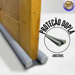 Veda Porta Ajustável Impermeável Rolo Protetor de Porta Cinza 90cm Regulável