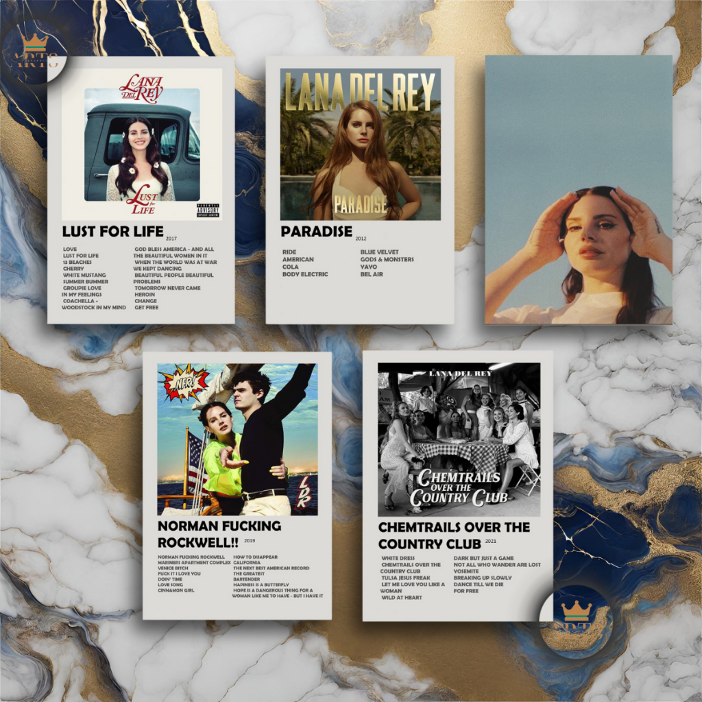 Quadro Decorativo Placas Lana Del Rey Quadro Discografia Album em MDF 30x20cm Full HD em Oferta na Shopee