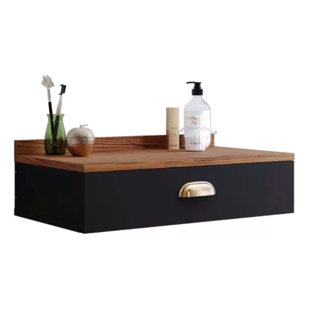 Penteadeira Suspensa Gloss Gaveta Organizadora  Puxador Concha Mesinha Maquiagem Pequena Quarto